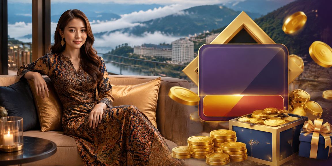 Suasana pertaruhan sukan maya di Genting Highlands dengan corak batik Malaysia yang meriah