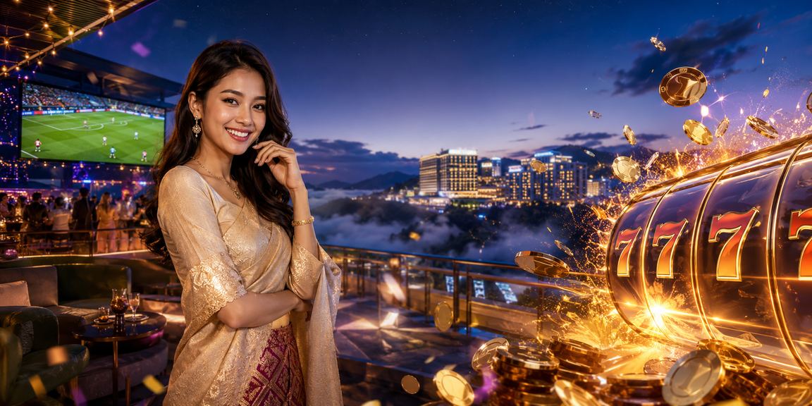Suasana perjudian dalam talian gaya Malaysia di kawasan tanah tinggi Genting dengan nuansa tempatan